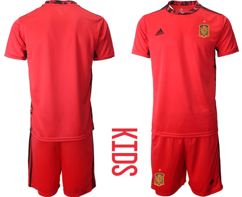Youth 2021 World Cup National Spain red goalkeeper Soccer Jerseys